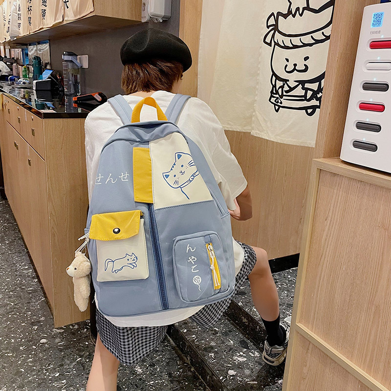 Mochila escolar para estudiantes, morral estilo Academia Harajuku con contraste de moda, edición coreana, novedad de 2024_voghion.com