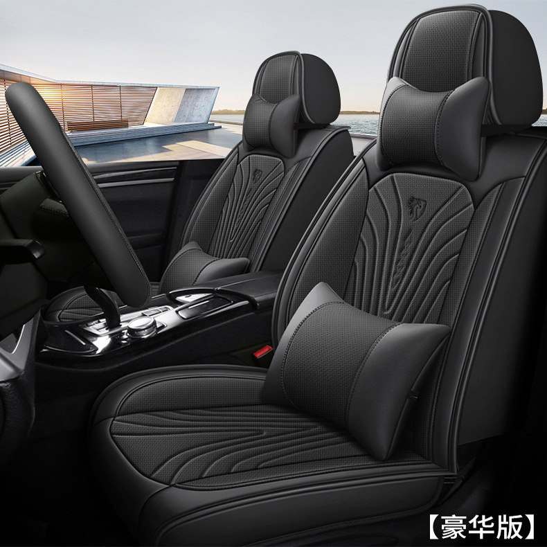 Seat cushion, seat cover — Universal Set Leather - nappa-leather-5-seats-deluxe-all-black