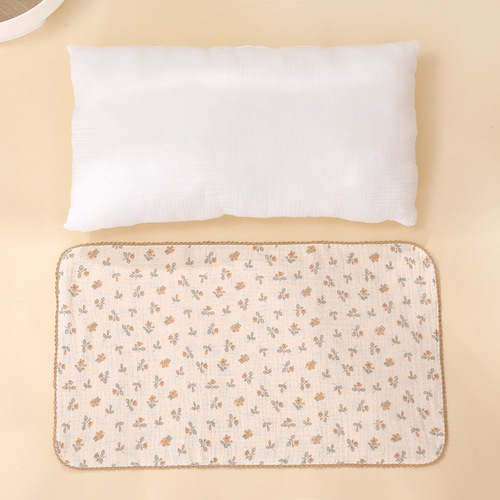 Children's pillowcase pure cotton Grade A four-layer gauze cartoon cute 2-12 years old baby infant seasonal pillowcase