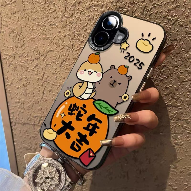 El nuevo año de la serpiente es adecuado para la carcasa del teléfono móvil iphone16 Apple 15promax/14 anti-caída 13pro12 mate