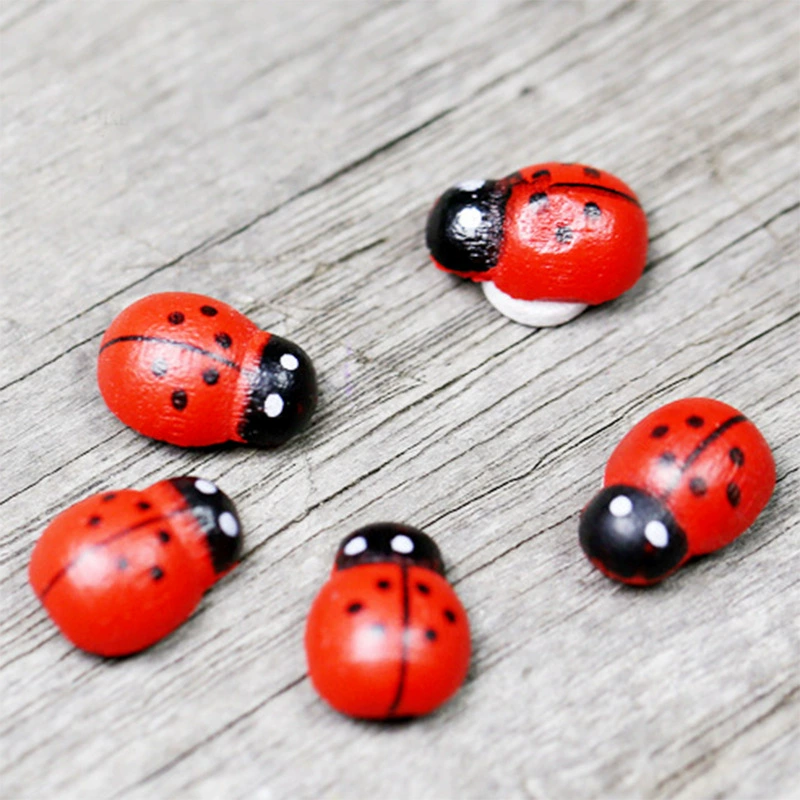 Микро пейзаж Мини Божья коровка деревянный Жук мультфильм жук мох микро пейзаж мясистые украшения