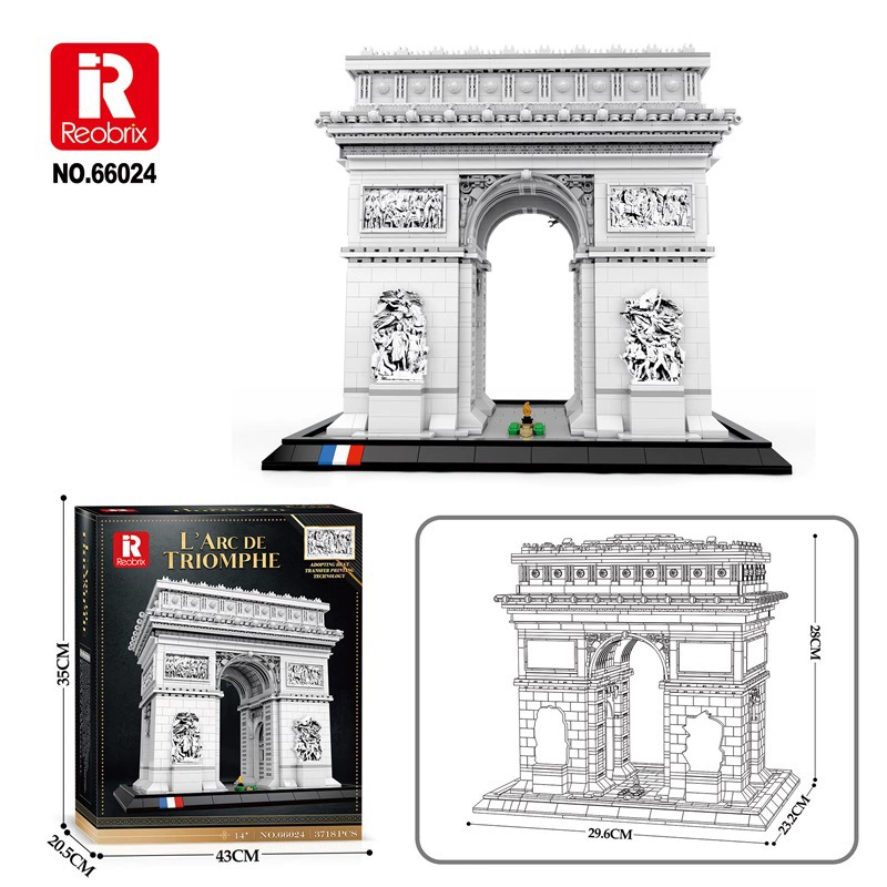 Amazon Reobrix66024 Французский Арка Де Триумф конструктор строительный набор на улицу собранные архитектурные украшения обучающие игрушки