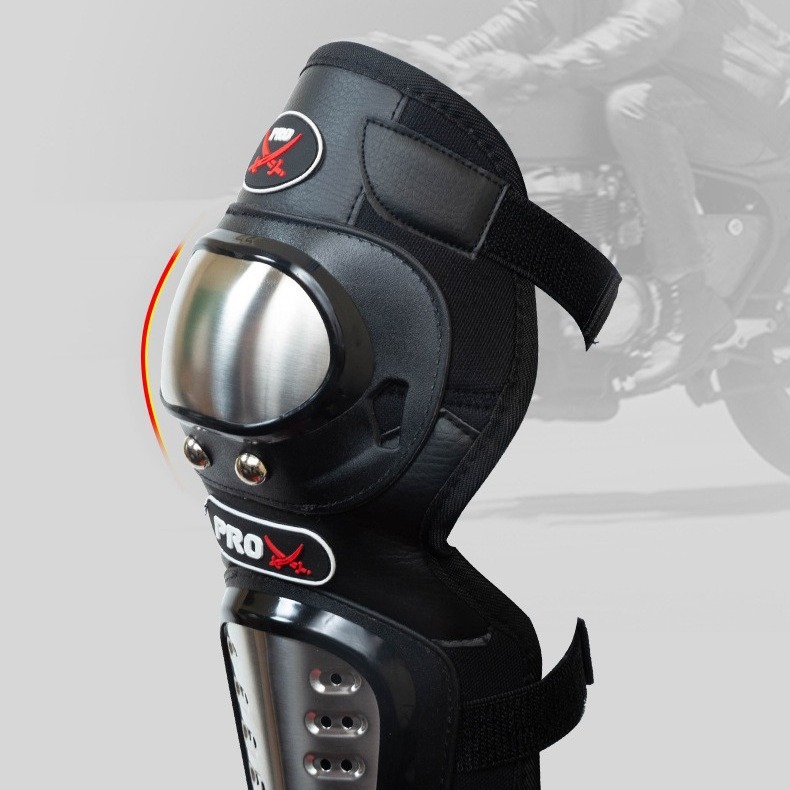 Motocicleta bicicleta de acero inoxidable equipo de protección rodillera codo almohadilla de cuatro piezas fuera de la carretera suministros de equitación resistentes a caídas