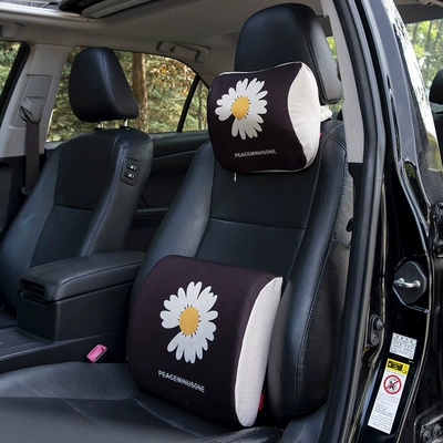 driver waist support car cushion | Waist support - daisy-diamond-head-pillow-combination