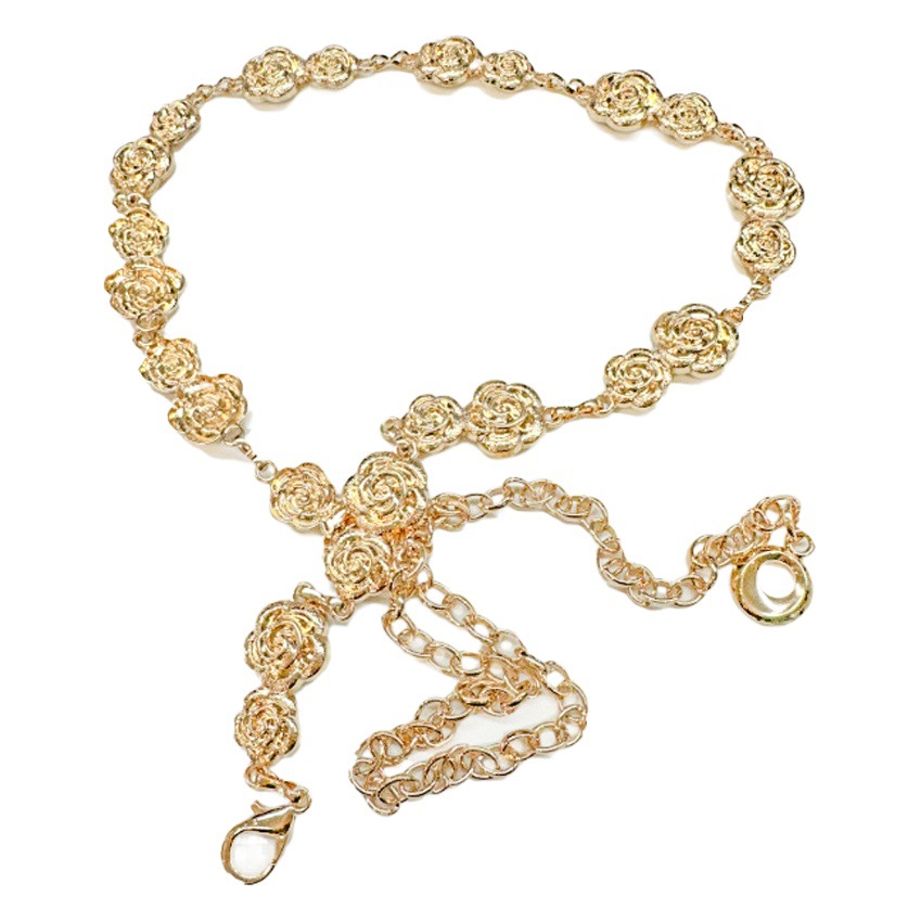 Amazon popular cintura cadena de las mujeres de metal rosa cadena costura cinturón vestido bikini decoración moda lote