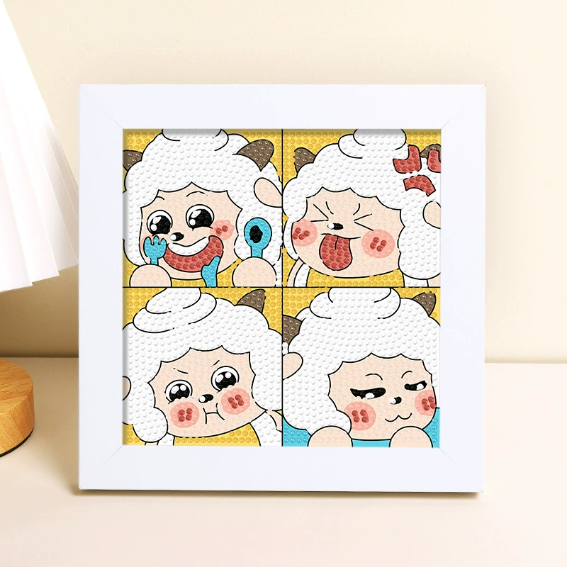 Даймонд-пейнтинг (Sanrio) Kuromi и смешанные мультфильмы, 17×17 см, полный страз DIY набор, детское рукоделие