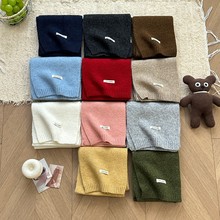 纯色百搭羊毛混纺针织围巾女秋冬氛围感显白软糯学生毛线围巾厂家