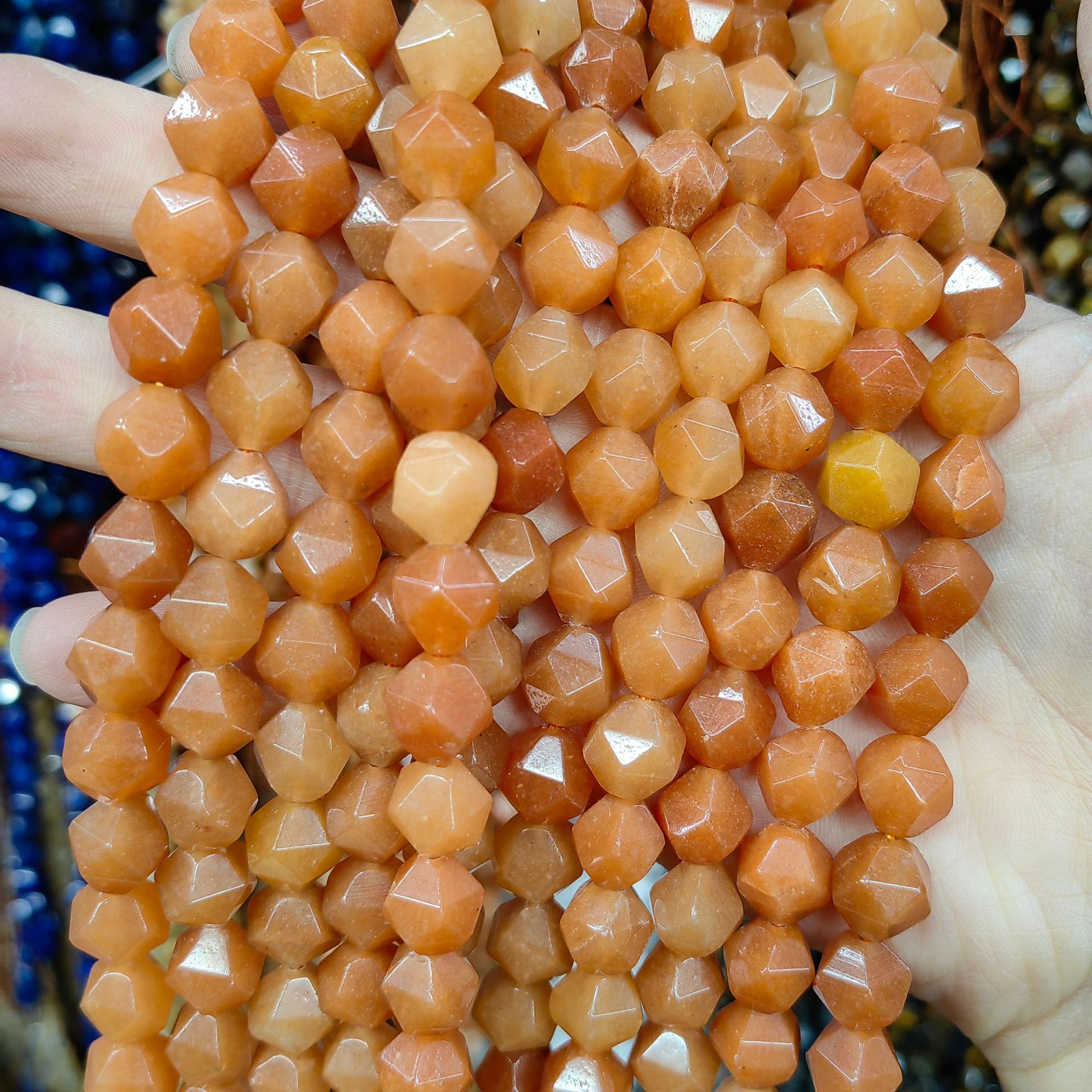 Piedra natural cristal natural 20 cara corte de diamante facetado cuentas a granel semiacabadas joyería DIY accesorios de cuentas