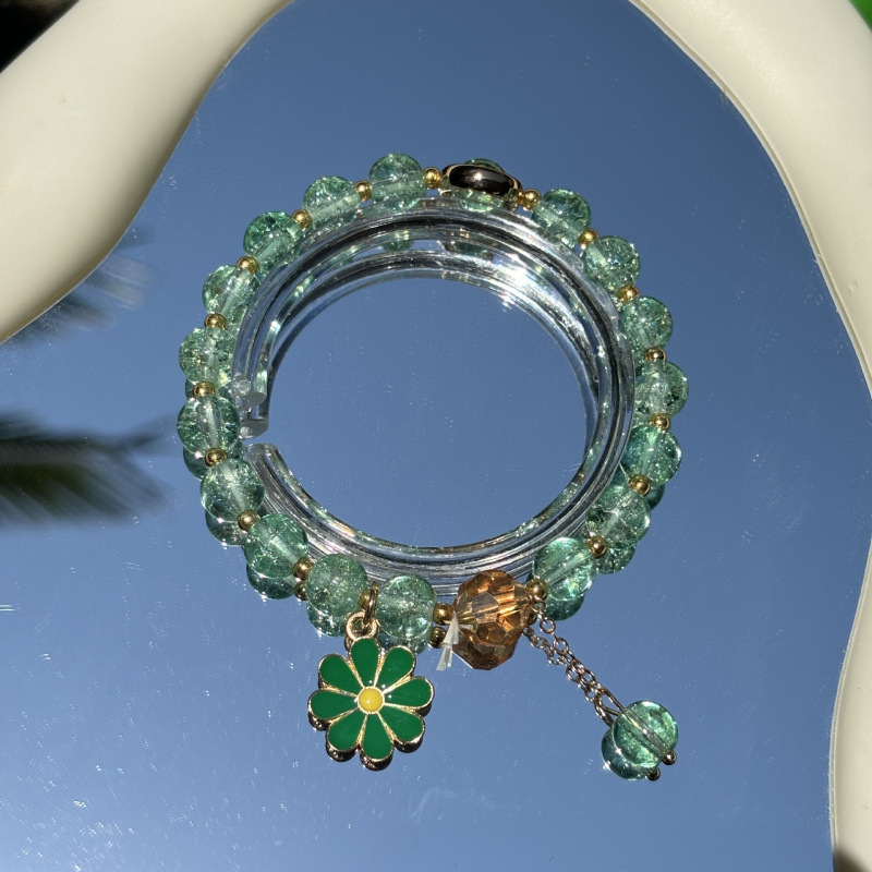 Kristall Gänseblümchen Perlenarmband Koreanischer Stil Für Damen_voghion.com