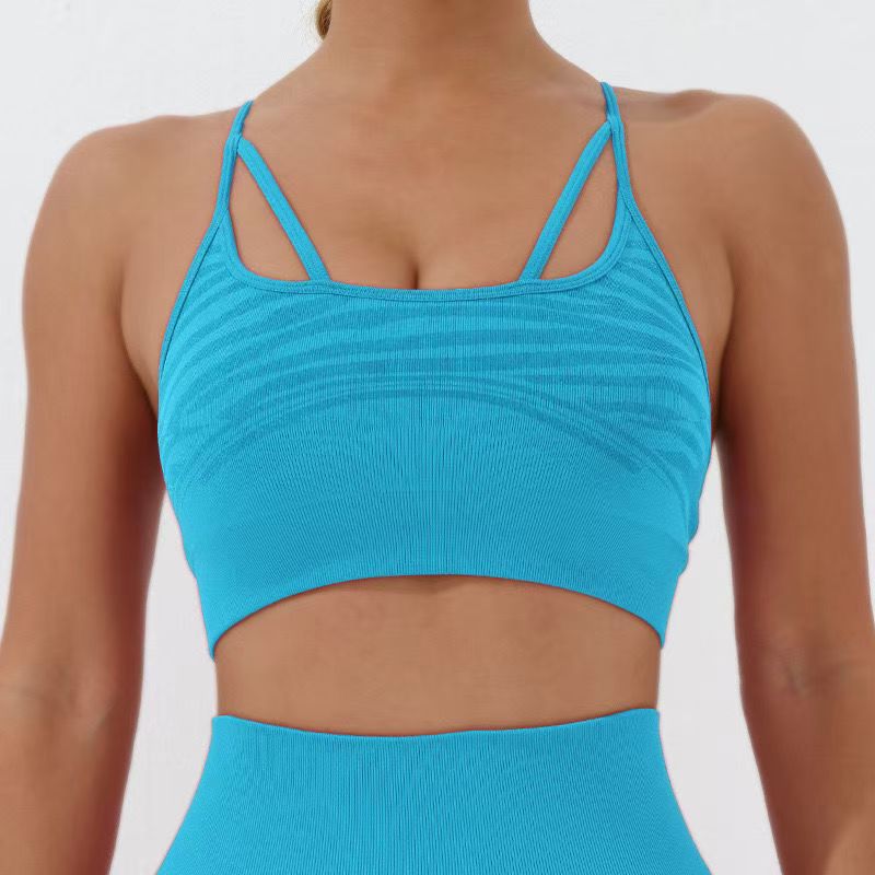 Nuevo cross-border delgado hombro cinturón de belleza de espalda fitness sujetador deportivo ropa interior mujeres se reúnen ventilación correr chaleco de yoga