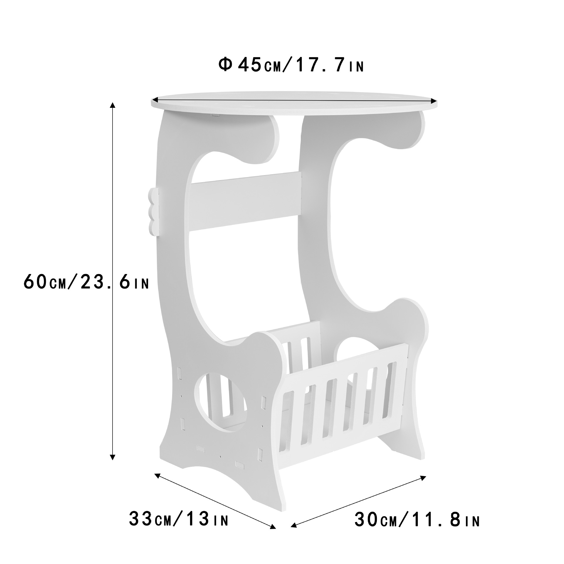 테이블 매트가 없는 새로운 9mm 대형 원형 테이블(확대 및 두꺼워짐)