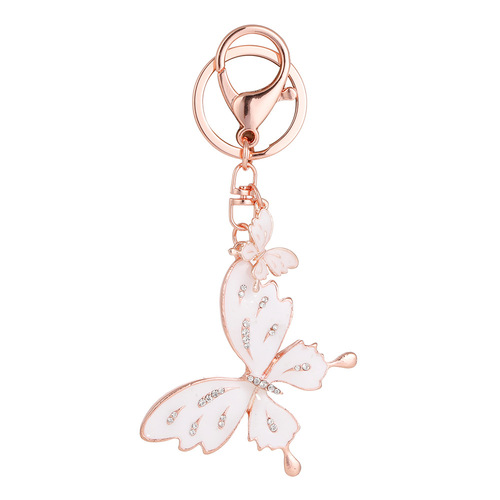 Cross-border drip oil setting diamond starry large butterfly keychain alloy women fashion bag pendant car gift wholesale
