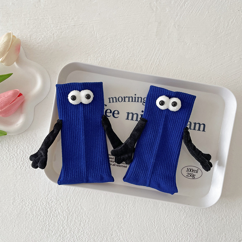 Pareja de dopamina calcetines magnéticos de mano calcetines de otoño rosa a media pantorrilla calcetines deportivos ropa exterior lindos calcetines de pila blanca