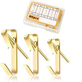 跨境专供图片挂钩带钉子80pcs墙壁挂钩图片挂钩悬挂套件盒装