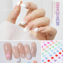 美甲树脂小花五瓣花饰品网红日系小清新太阳花指甲配饰美甲钻批发