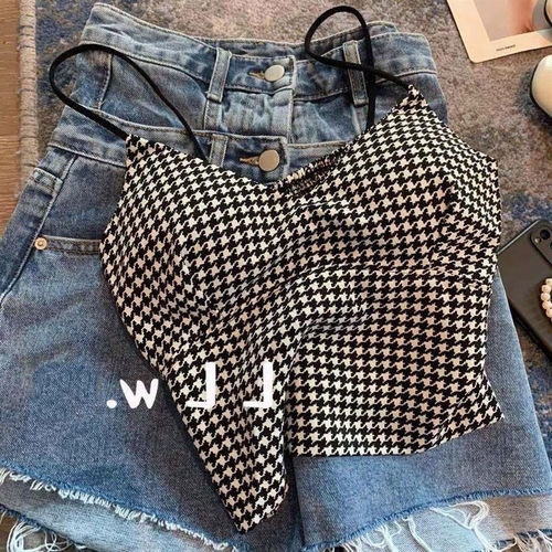 300 pounds large size French small camisole for women to wear outside and beautiful back suit with bottoming and padded tube top