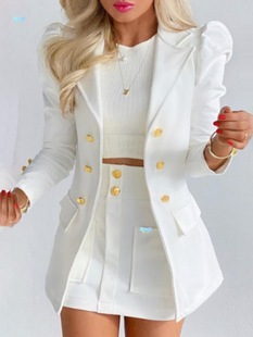 A Suit Jacket Elegant Solid Color Long Sleeved Jacket Cross-Border