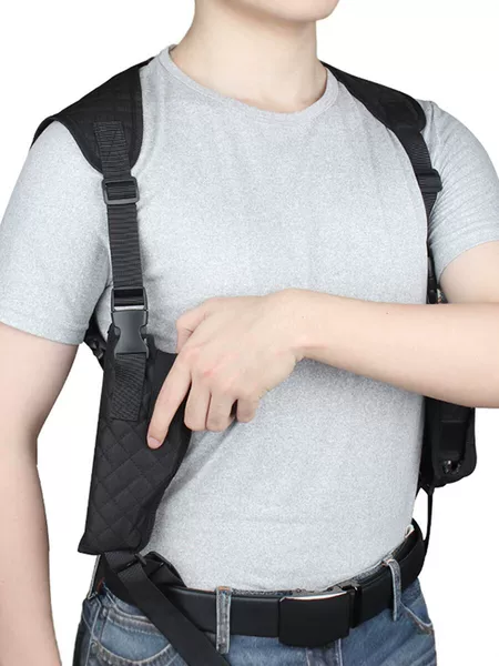 Tactical Underarm Gun Holster with Double Shoulder Straps and Magazine Pouch, Outdoor Military-Style Quick-Draw Invisible Gun Holster, Nylon Wear-Resistant Model