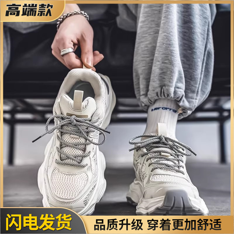 Putian zapatos de hombre primavera, estilo de Hong Kong, zapatos de papá, zapatos deportivos de malla casuales de invierno