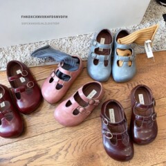 复古儿童皮鞋2025春秋女童单鞋浅口软底女孩公主鞋豆豆宝宝鞋子潮