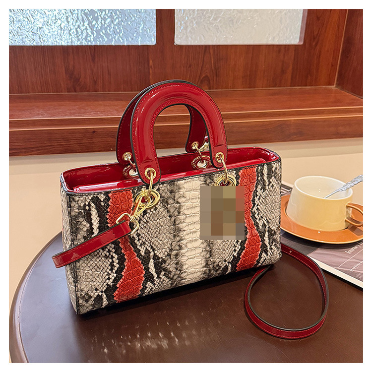 2025 nuevo bolso femenino con estampado de piel de serpiente, estilo occidental, de nicho, de alta gama, bolso de mensajero de un solo hombro de moda