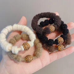 新しい秋と冬の豪華なヘアゴム、耐久性、高弾性、軽い高級ラインストーンヘッドバンド、ハイエンドのボールヘアロープ、女性用ヘアアクセサリー