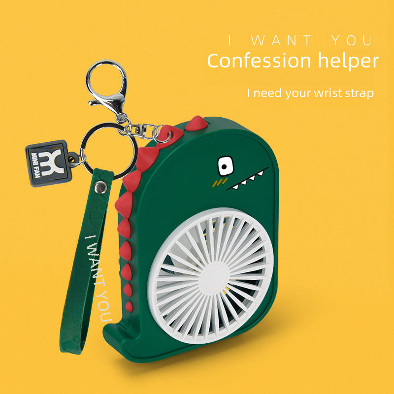 Dinosaur Portable Mini Fan Keychain Mini Pocket Handheld Fan Same Style USB Charging Fan