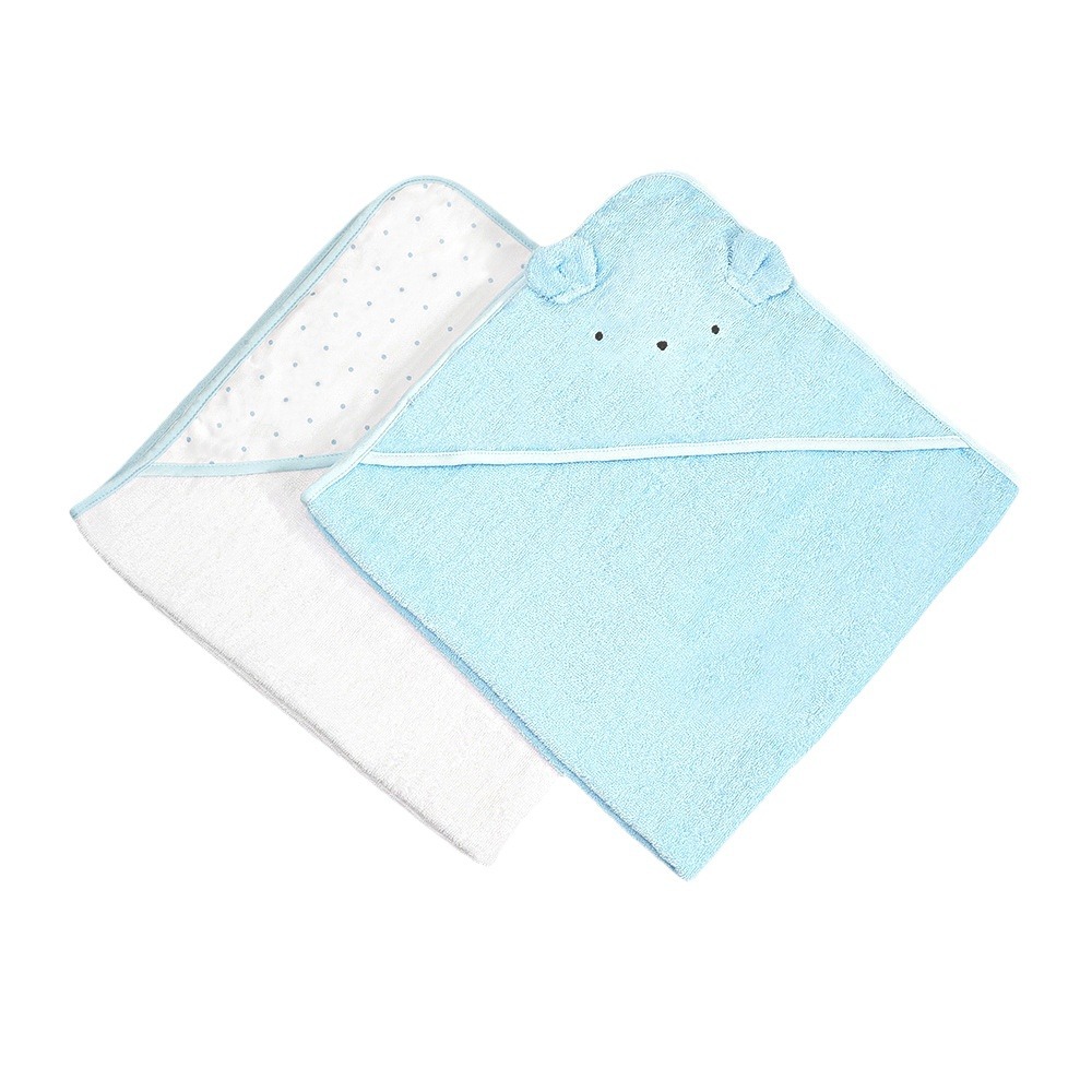 Fábrica al por mayor nuevo diseño bebé 2 paquetes 76 * 76cm absorción de agua toallas de baño de algodón con capuchón cómodo