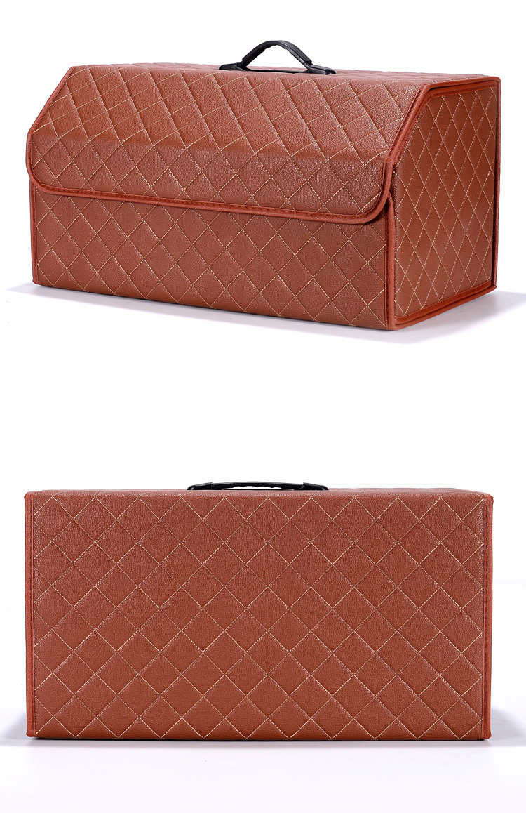Scatola porta accessori per auto, organizer multifunzionale per bagagliaio, contenitore interno pieghevole in pelle, portatile._voghion.com