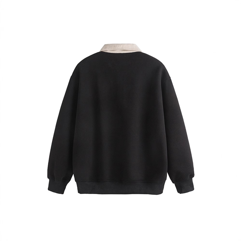 New hoodie men's trendy brand new letter embroidery contrasting color American college style sports collar on clothes_voghion.com