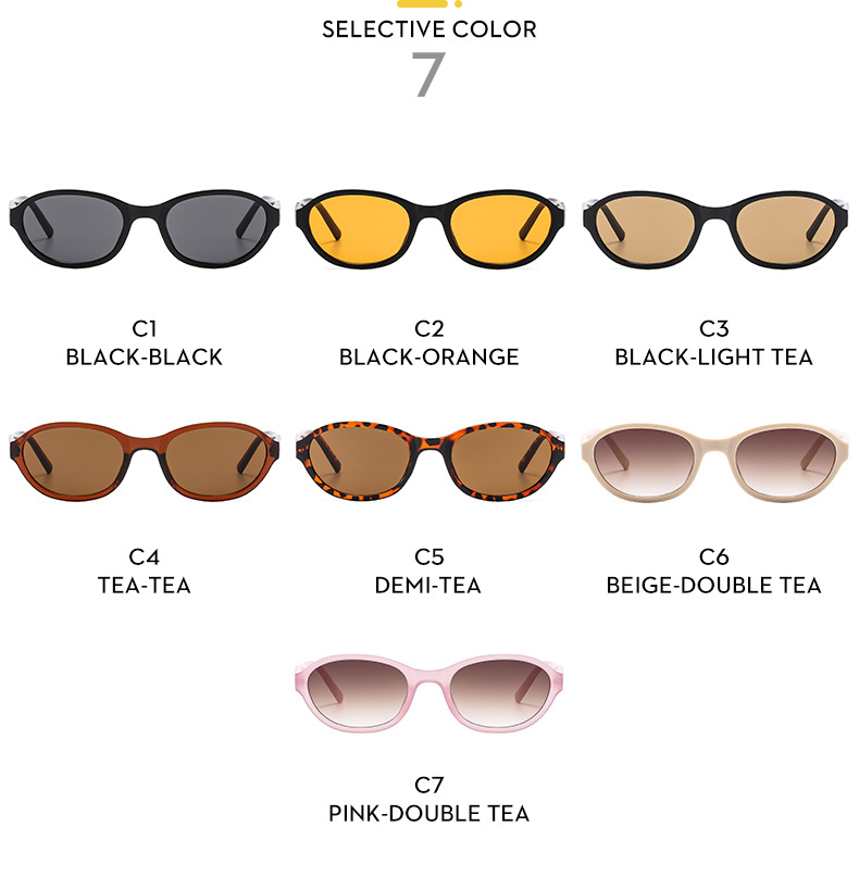45g Weight Full Frame Glasses Structure Sunglasses Classification PC, UV400 Protection Lens Material Oval Frame Glasses Style Holiday, Travel Occasion Solid Color Pattern All Seasons Season Women's Gender Classic Style, Commute Style Classic Style Commute Solid Color PC UV400 Protection Oval Frame Full Frame Women's Sunglasses 9