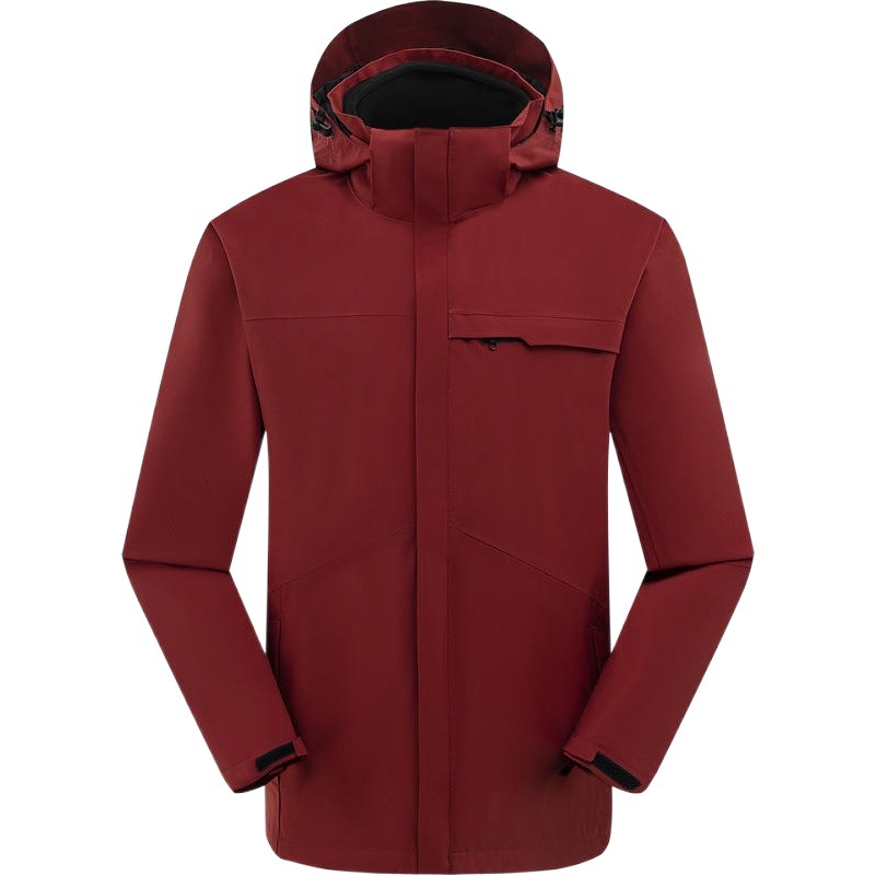 Chaqueta exterior de sellado térmico tres en uno con logotipo impreso personalizado de doble cara polar cálido chaqueta impermeable de negocios de alta gama