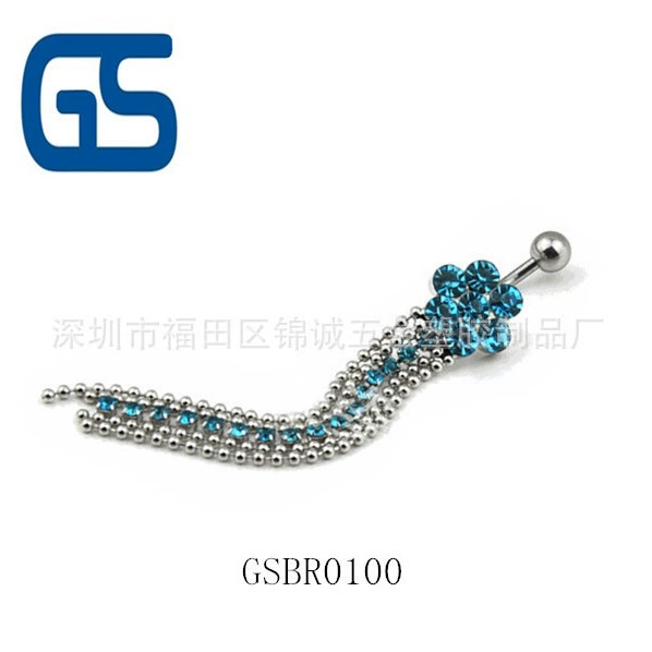 (Cross-border trading), high-end belly button piercing with tassels, flowered