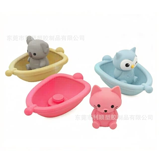 可爱立体软硅胶小船童玩具定制宝宝洗澡环保无毒硅胶玩具定制厂家