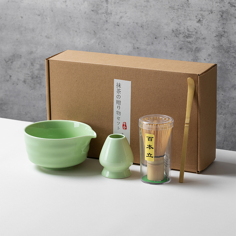 Juego de té matcha, juego de cuatro piezas de color matcha, juego de seis piezas, tazón de té japonés caliente de Amazon, tazón de matcha Baibenli