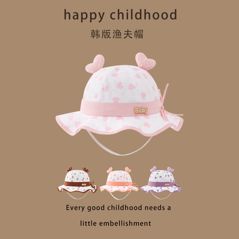 Sombreros para bebés primavera y otoño nuevo bebé mujer arco sombrero pescador princesa coreana ajustable sombrero de neumáticos retro