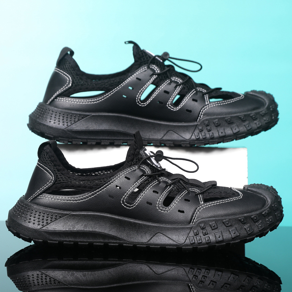Nuevas sandalias de verano de tamaño grande, moda casuales, zapatos de playa deportivos transpirables y cómodos, zapatos de hombre con suela suave