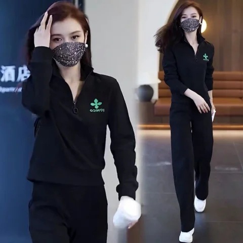 休闲运动服套装女2025秋冬季新款时尚大码宽松减龄显瘦两件套|undefined
