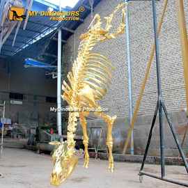 镀金动物母牛牛金骨架 拼装化石 龙晨时代制作橱窗室内高端装饰
