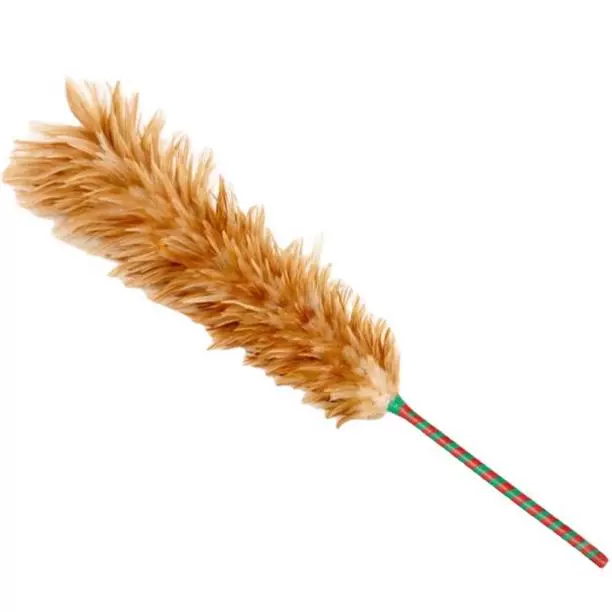 Purely Handmade Real Chicken Feather Thickeneded Dense Duster for Dust Removal and Dust Sweeping, Retractable and Long-Lasting, Lint-Free Car Cleaning Artifact