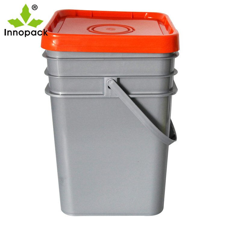 Q-厂家热销 20升灰色方形塑料桶 大容量加厚