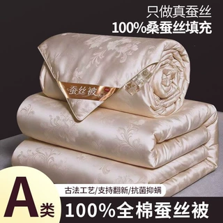 桐乡蚕丝被桑蚕丝加厚亲肤冬被春秋被子母被拉链二合一婚庆被实用