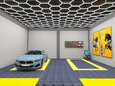 Sala de lavado de coches Estación de luz tienda de belleza led luz de techo de cristal chapado en película taller sin polvo tienda de 4S luz de la parrilla