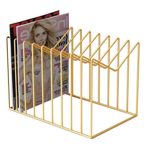 Desktop bookshelf wrought iron storage rack metal desk simple ins office small magazine storage and organization shelf