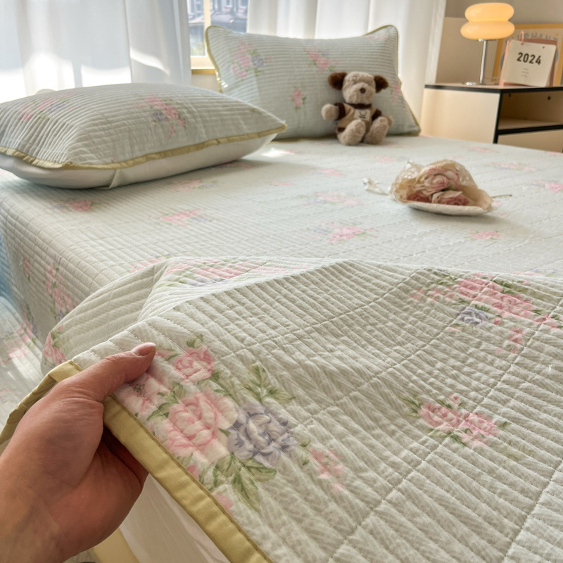 Tapa de cama de tatami de algodón de tres piezas de algodón puro 2025 nuevo estilo cuatro estaciones sábanas antideslizantes universales cubierta kang