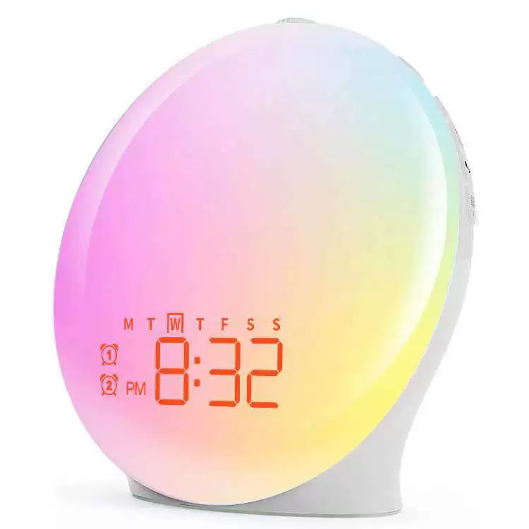 Sunrise Wake-Up Alarm Clock LED, Full Display No-WiFi Version, Adjustable Wake Light