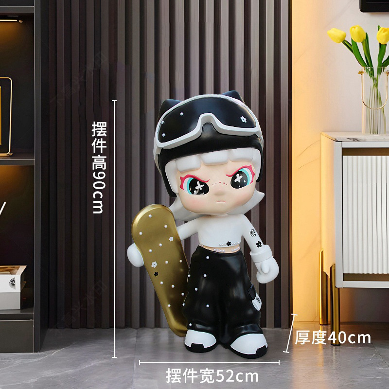 新款滑雪女孩落地潮玩手办可爱摆件女生礼物乔迁开业摆件新家装饰|undefined