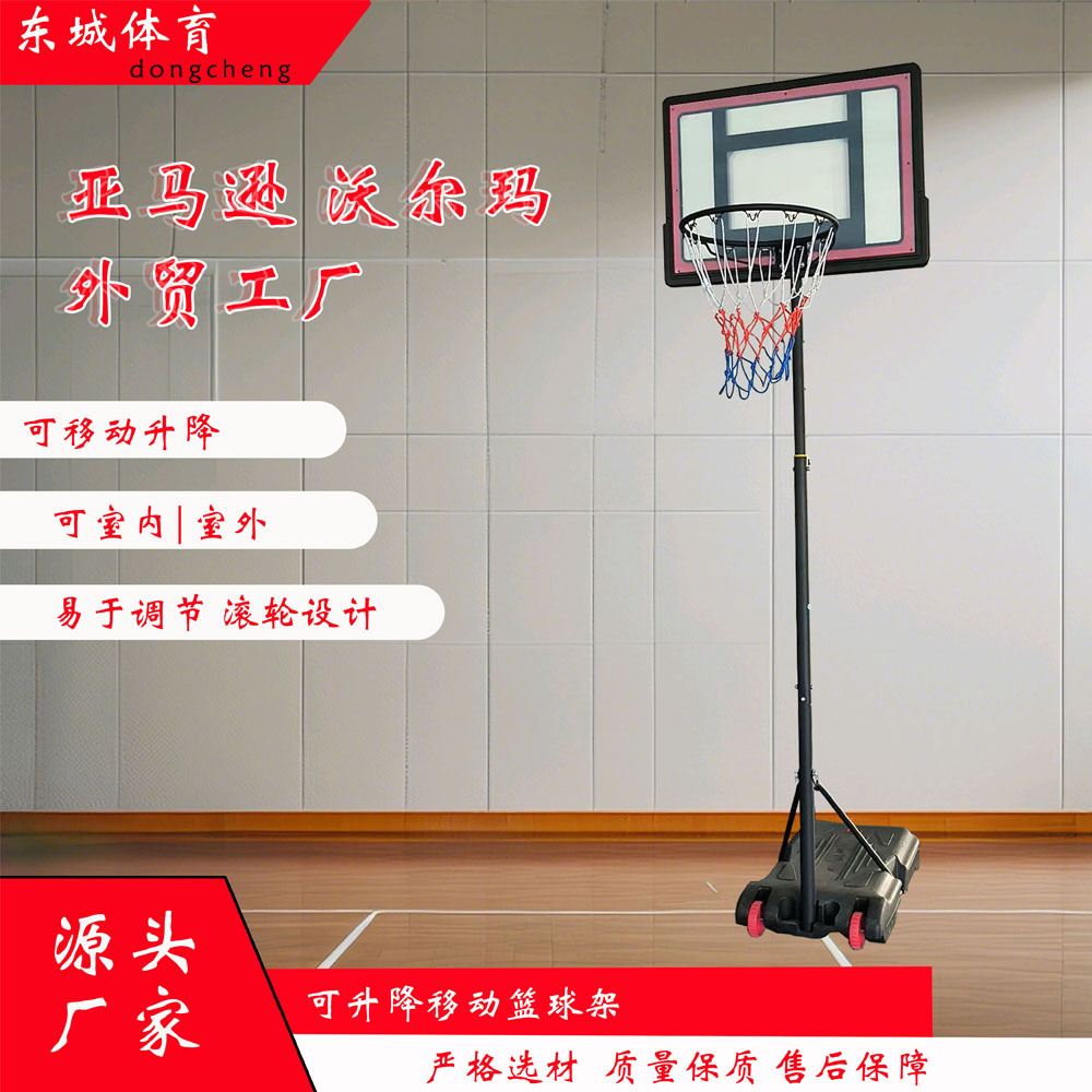 跨境儿童青少年室内户外可移动升降标准篮球架投篮框厂家直销