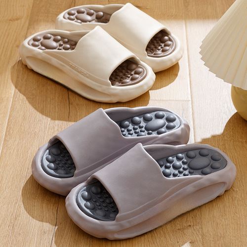 Men's summer outdoor slippers with foot-massage thick sole anti-slip one-piece camping breathable slippers