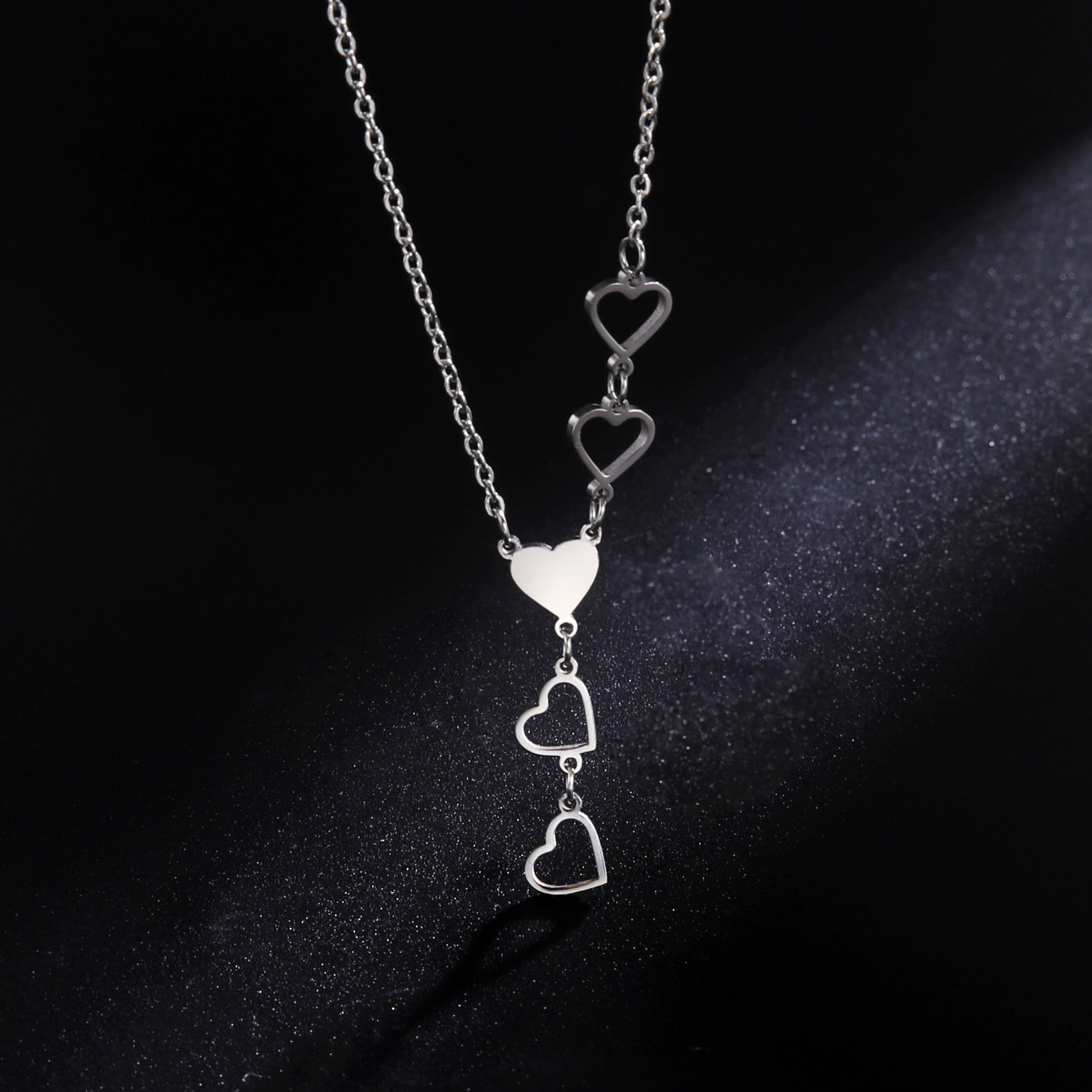 Simple Style Heart Shape Stainless Steel Plating Necklace display picture 2